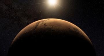 Картинка космос марс звезды поверхность планета