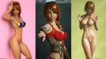 Картинка 3д+графика люди+ people взгляд фон девушки