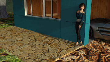 Картинка 3д+графика люди+ people фон взгляд девушка