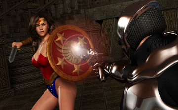 Картинка 3д+графика фантазия+ fantasy супермен фон взгляд девушка