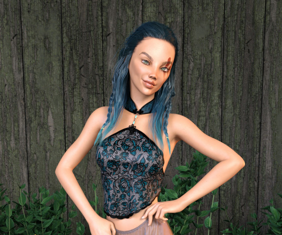 Обои картинки фото 3д графика, фантазия , fantasy, фон, взгляд, девушка