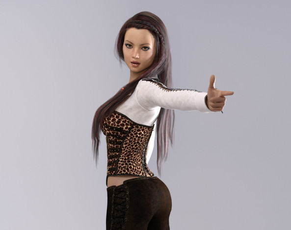 Обои картинки фото 3д графика, люди , people, фон, взгляд, девушка