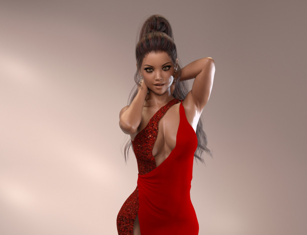 Обои картинки фото 3д графика, люди , people, фон, взгляд, девушка