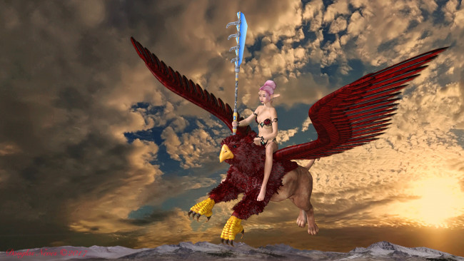 Обои картинки фото 3д графика, существа , creatures, фон, взгляд, эльфийка