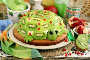 Картинка еда торты гранат торт киви черепаха