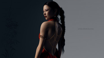 Картинка 3д+графика люди+ people девушка взгляд фон