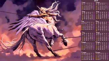 Картинка календари фэнтези единорог рана стрела крылья