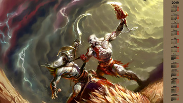 Картинка календари видеоигры существо поединок мужчина оружие воин