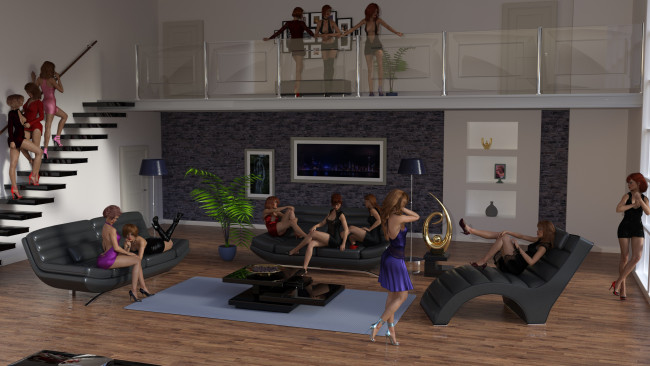 Обои картинки фото 3д графика, люди , people, девушки, взгляд, фон