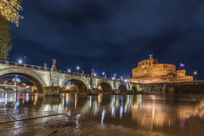 Обои картинки фото castel sant’angelo - roma, города, рим,  ватикан , италия, простор