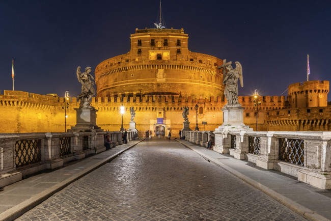 Обои картинки фото castel sant’angelo - roma, города, рим,  ватикан , италия, простор