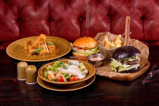 Обои картинки фото еда, салаты,  закуски, бургер, салат, овощи