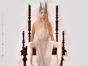 обоя календари, фэнтези, calendar, 2019, девушка, взгляд, стул