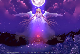Картинка календари фэнтези calendar цветы крылья девушка 2019 ангел