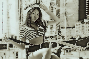 Картинка календари компьютерный+дизайн 2019 calendar корабль модель униформа азиатка девушка