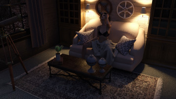 обоя 3д графика, люди , people, фон, взгляд, девушка