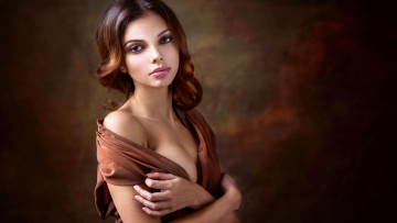 Картинка девушки -unsort+ брюнетки темноволосые темный фон женщина портрет длинные волосы