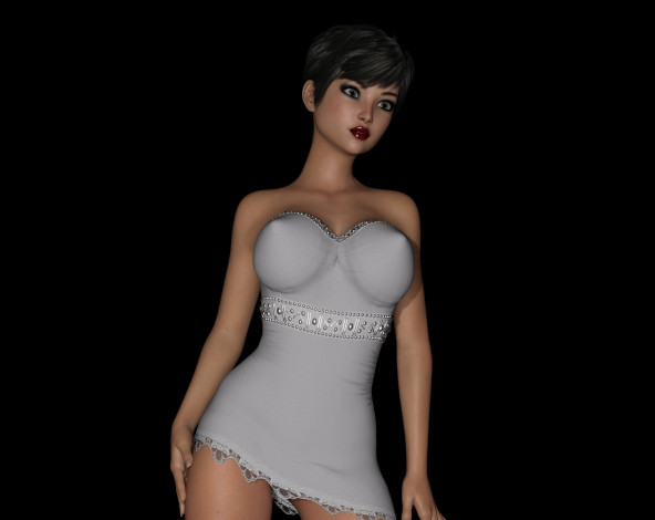 Обои картинки фото 3д графика, люди , people, фон, взгляд, девушка