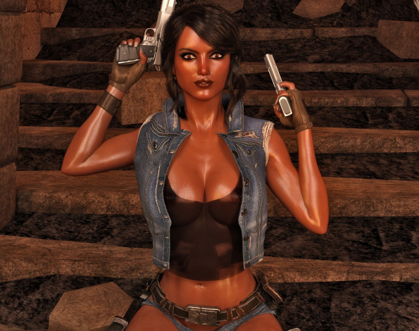 Обои картинки фото 3д графика, фантазия , fantasy, фон, взгляд, девушка