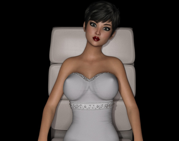 Обои картинки фото 3д графика, люди , people, взгляд, фон, девушка