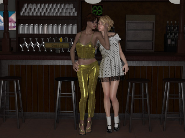 Обои картинки фото 3д графика, люди , people, фон, взгляд, девушки