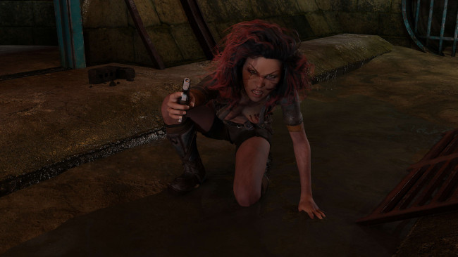 Обои картинки фото 3д графика, фантазия , fantasy, фон, взгляд, девушка