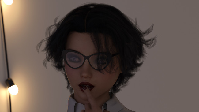 Обои картинки фото 3д графика, портрет , portraits, взгляд, фон, девушка