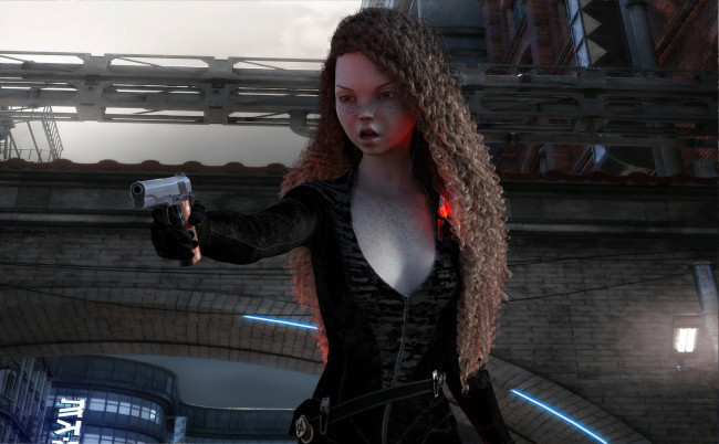 Обои картинки фото 3д графика, люди , people, фон, взгляд, девушка