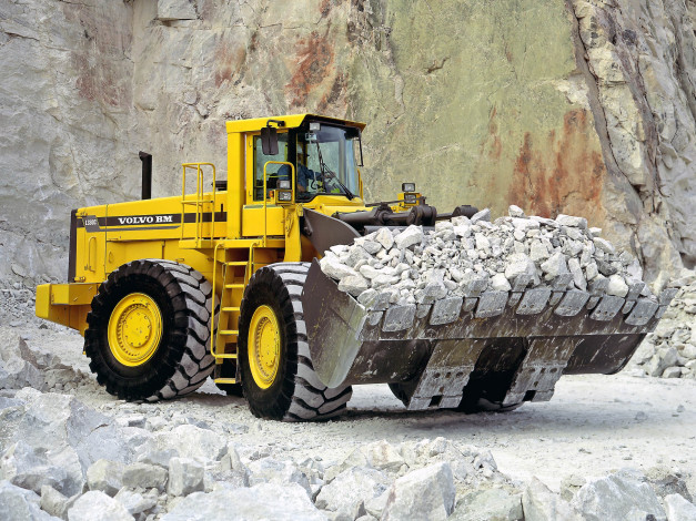 Обои картинки фото техника, фронтальные погрузчики, volvo