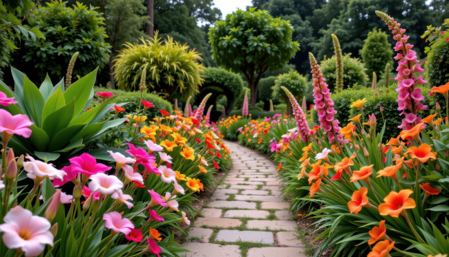 Обои картинки фото автор wp stl, 3д графика, природа , nature, парк, аллея, деревья, цветы