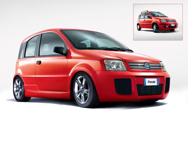 Обои картинки фото panda, автомобили, fiat