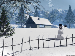 Картинка праздничные 3д графика новый год