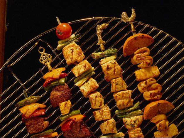 Обои картинки фото еда, шашлык, барбекю