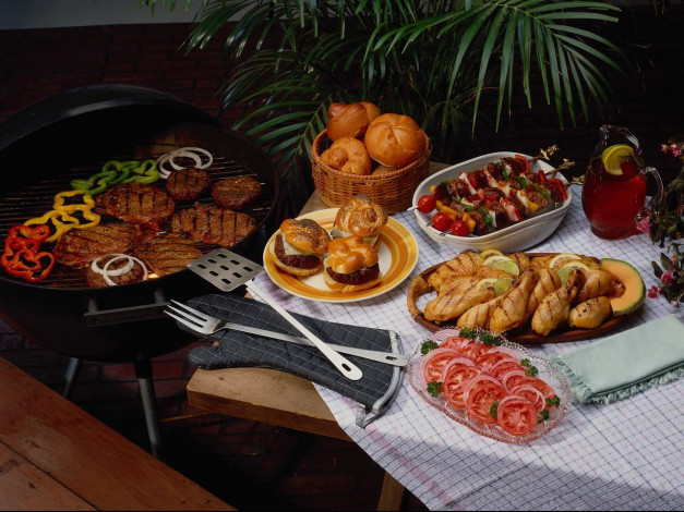 Обои картинки фото еда, шашлык, барбекю