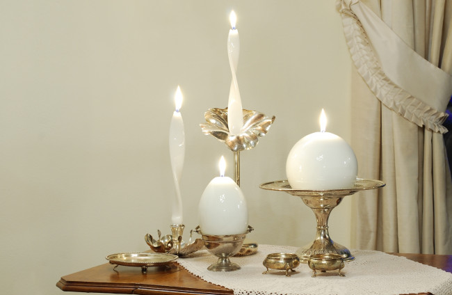 Обои картинки фото разное, свечи, пламя, подсвечники, красота