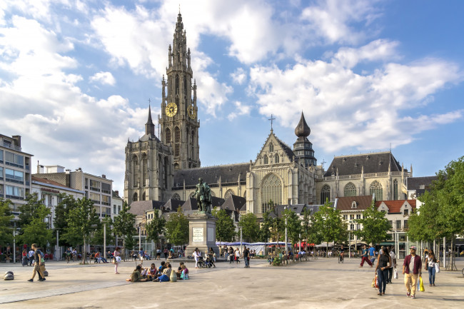 Обои картинки фото антверпен, бельгия, города, улицы, площади, набережные, люди, площадь, европа