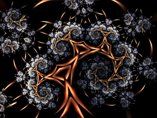 Картинка 3д+графика фракталы+ fractal узор фон цвета