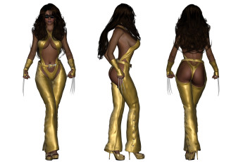 обоя 3д графика, люди , people, оружие, фон, взгляд, девушки