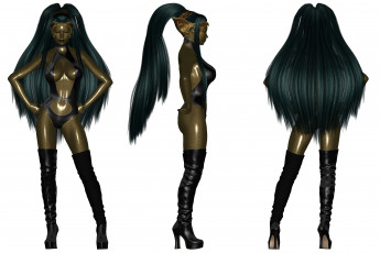 Картинка 3д+графика _science+fiction фон взгляд девушка