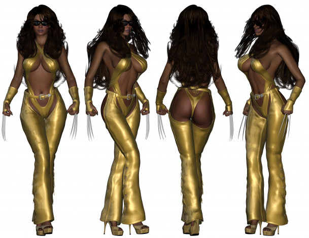 Обои картинки фото 3д графика, люди , people, взгляд, девушки, оружие, фон