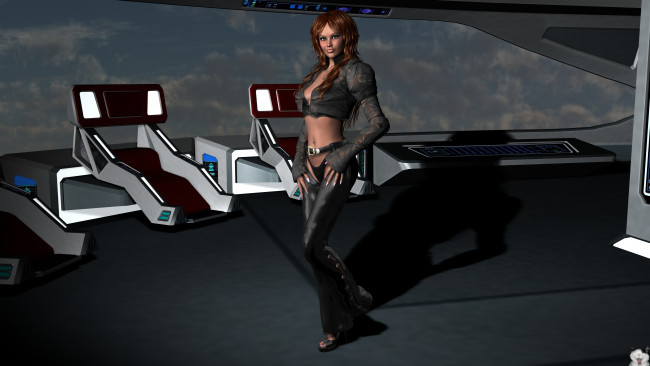 Обои картинки фото 3д графика, люди , people, взгляд, девушка