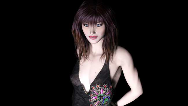 Обои картинки фото amanda, 3д графика, люди , people, девушка, взгляд, фон