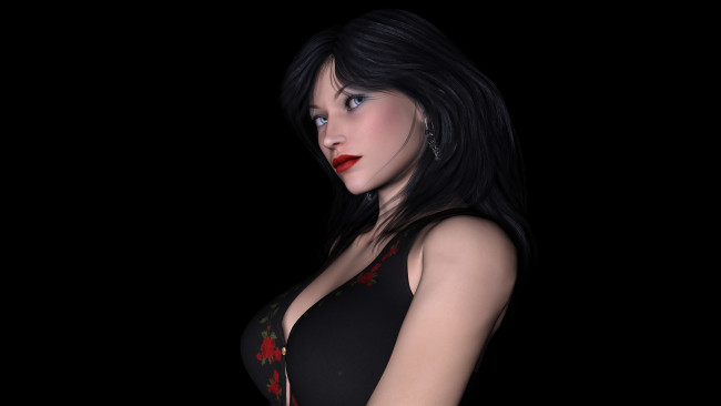 Обои картинки фото skuld, 3д графика, люди , people, фон, взгляд, девушка