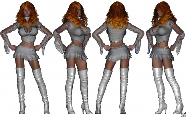 Обои картинки фото 3д графика, люди , people, девушки, фон, взгляд