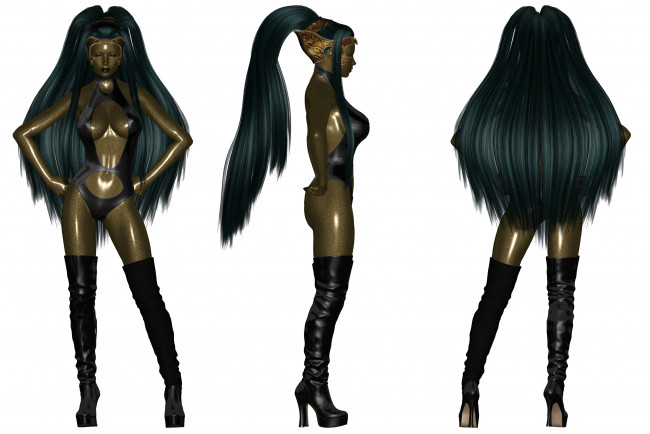 Обои картинки фото 3д графика, _science fiction, фон, взгляд, девушка