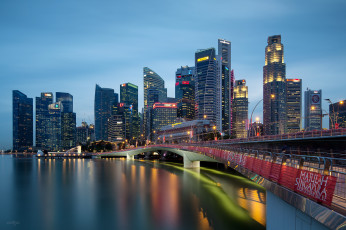 Картинка singapore города сингапур+ сингапур мост небоскребы