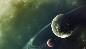 Картинка космос арт звезды планеты вселенная