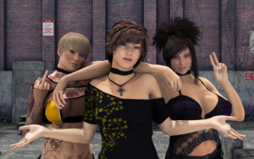 Картинка 3д+графика люди+ people девушки фон взгляд