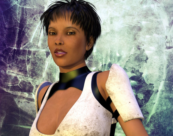 Обои картинки фото 3д графика, люди , people, фон, взгляд, девушка