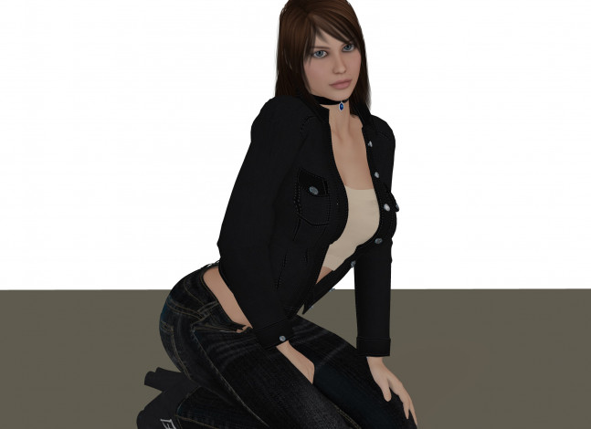 Обои картинки фото 3д графика, люди , people, фон, взгляд, девушка